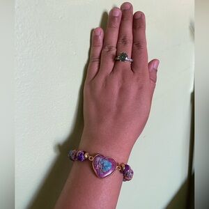 Purple Stone Heart Bracelet